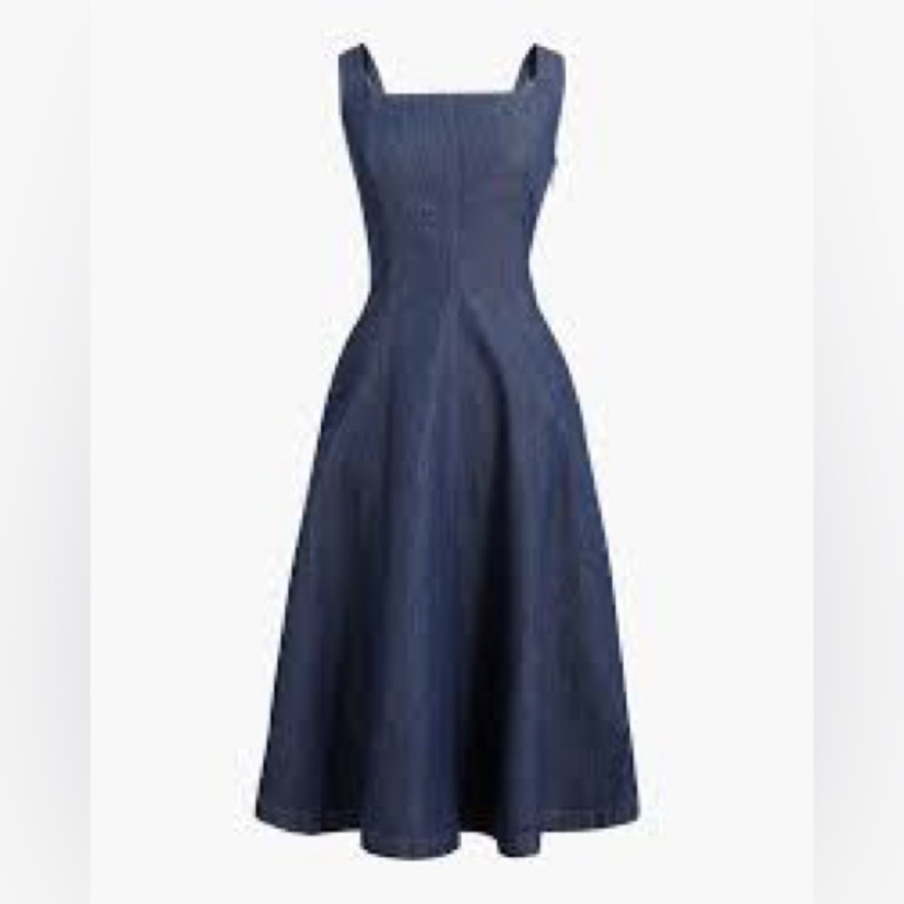 J. Crew Dark Blue Denim Midi Dress